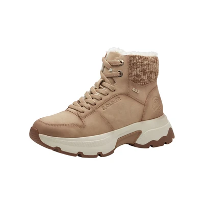 Afbeelding van s.Oliver Snowboots, Dames, Maat: 36, Beige Textiel/ synthetisch