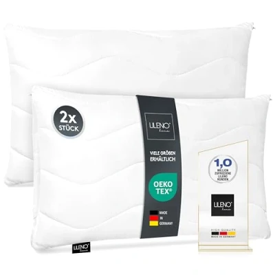 Afbeelding van Lileno Home Hoofdkussen, 70 x 90 cm, set van 2, als kussenvulling, in bed of decoratief kussen met ritssluiting, wasbaar tot 95 C, sofa en sierkussen voor bank