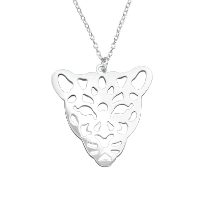 Afbeelding van JoyS Zilveren Luipaard hanger met ketting 45 cm Tijger / Panter Sterling zilver 925