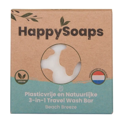 Afbeelding van Happysoaps 3 in 1 Travel Wash Beach, 40 gram