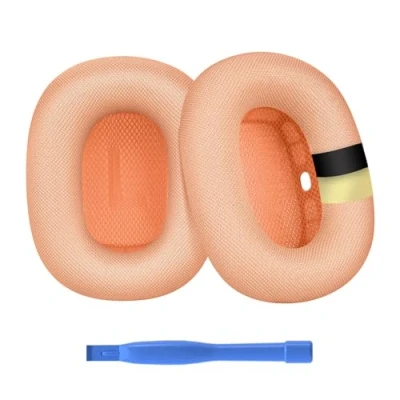 Afbeelding van Vervangende Oorkussens voor AirPods Max Hoofdtelefoon van MMOBIEL Premium Mesh Fabric Koptelefoon met Siliconen Laag Noise Isolation Earpads Oranje