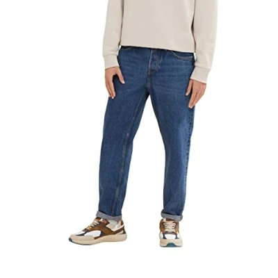 Afbeelding van Tom Tailor Denim heren 1034858 Loose fit jeans, 10119 Used Mid Stone Blue Denim, 28W / 30L