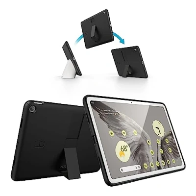 Afbeelding van Speck Google Pixel Tablet 2023 Hoesje en standaard Volledige achterkant, dun, krasbestendig, valbescherming verstelbare Werkt met Charging Speaker Dock Zwart wit