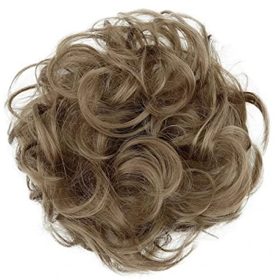Afbeelding van CAISHA Haarstukje Haarwokkel Opgestoken Bruids Kapsel Volumineus Gekruld Knoet Brunette G12A