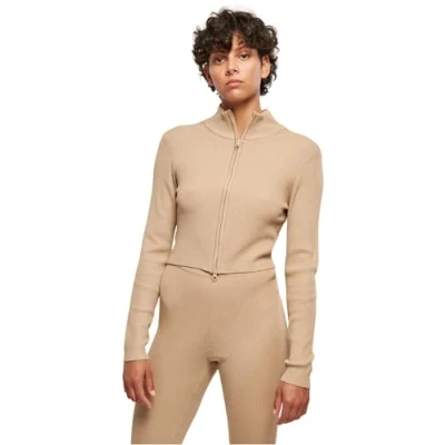 Afbeelding van Urban Classics Cropped Vest, Dames, Maat: 4XL, Unionbeige