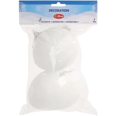 Afbeelding van Kersthanger Sneeuwbal 10cm, 2st.