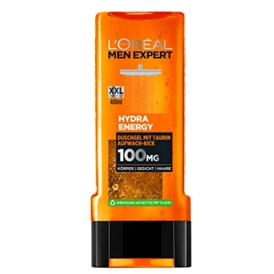 Afbeelding van L&#039;Oréal Men Expert XXL douchegel en shampoo voor mannen, douchebad het reinigen van lichaam, haar gezicht, lichaamsverzorging langdurige frisheid met taurine, Hydra Energy, 1 x 400 ml