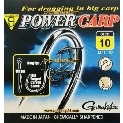 Afbeelding van Gamakatsu Power Carp Hooks #10 Eyed Barbed (10 stuks) Karperhaken