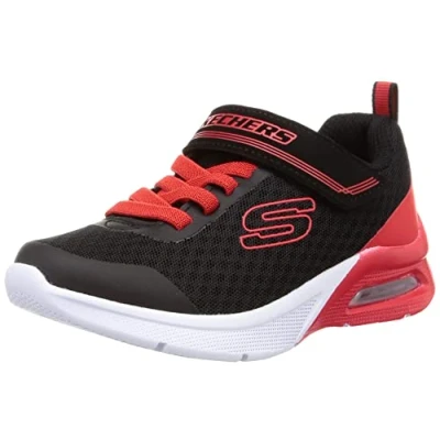 Afbeelding van Skechers Jongen 403773l BKRD Sneaker, Zwart Textiel Rode Trim, 36.5 EU