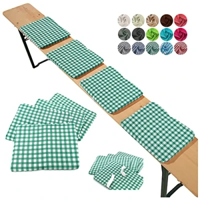 Afbeelding van heimtexland ® Set van 4 bierbank, stoffering, bekleding, biertentgarnituur, tuin, decoratief kussen, type 859, rood