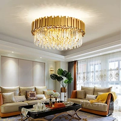 Afbeelding van K9 kristallen kroonluchter,elegante plafondlamp,8xE14 elegante ronde LED hanglamp voor woonkamer, eetkamer, slaapkamer, lounge