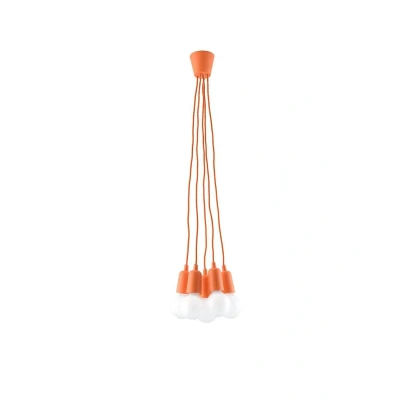 Afbeelding van Sollux Lighting Diego 5 Licht Plafond Cluster Hanger Oranje