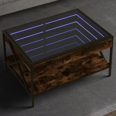 Afbeelding van vidaXL Salontafel met Infinity LED 70x50x38 cm gerookt eikenkleurig