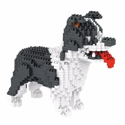 Afbeelding van Atomic Building Border Collie hond (herdershond). Figuur voor montage met nanoblokken. 950 stuks.