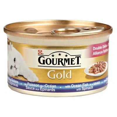 Afbeelding van Gourmet Gold Luxe Mix Zeevis In Saus Met Spinazie 85 GR (24 stuks)