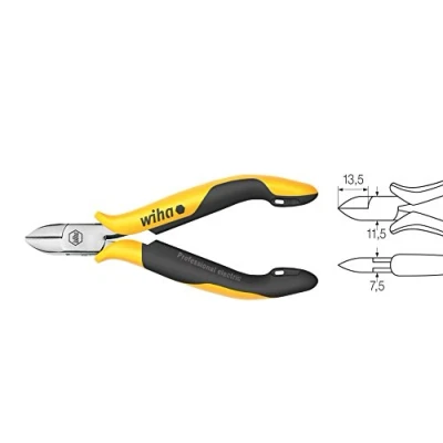 Afbeelding van Wiha Zijkniptang Professional ESD brede, halfronde kop met facet (2683