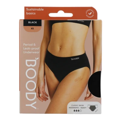 Afbeelding van Boody Menstruatieondergoed Bikinislip Zwart Normaal/Hevig Maat XS 1ST