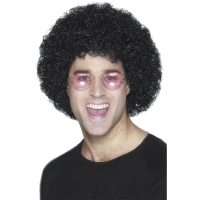 Afbeelding van Zwarte afro pruik voor volwassen Verkleedpruik One size