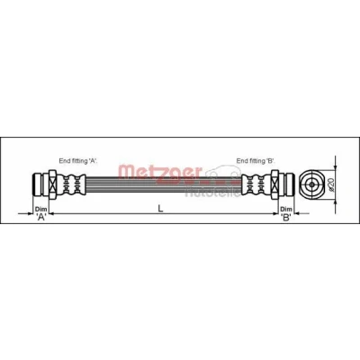Afbeelding van METZGER 4113310 Remslang 199mm F10 x 1