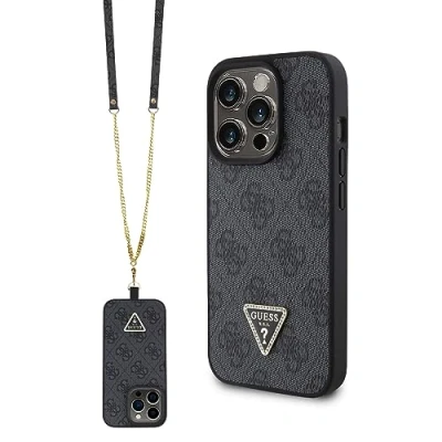 Afbeelding van Guess 4G Triangle Crossbody Back Case Geschikt voor Apple iPhone 15 Pro (6.1&quot;) Zwart