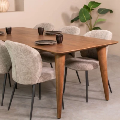 Afbeelding van Label51 Fly eetkamertafel 220x100 cm mangohout naturel Hout