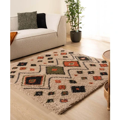 Afbeelding van Vierkant Hoogpolig Vloerkleed Bohemian Artisan Beige/multi 280x280 Cm