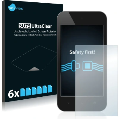 Afbeelding van Savvies 6x Schermbeschermer 4&quot; voor Standaardmaten met 4.0 inch Display (10.2 cm) [89 mm x 50.2 mm, 16:9] Screen Protector Ultra Transparant