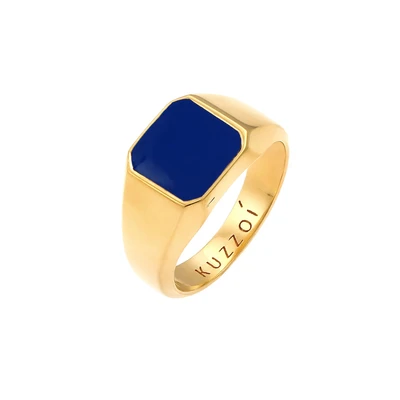 Afbeelding van Kuzzoi Basic Ring goldcoloured, Heren, Maat: 54, Gold coloured