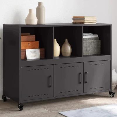 Afbeelding van Dressoir 100,5x39x72 cm koudgewalst staal zwart