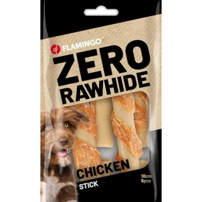 Afbeelding van Flamingo ZERO RAWHIDE Hondensnacks Kauwstaaf hond Geknoopt been met kip 10cm, 6st x 20g (120g)