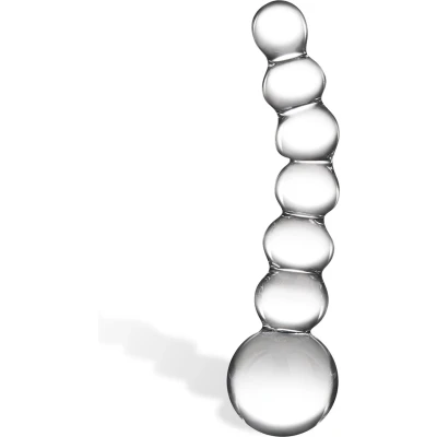 Afbeelding van Toys voor vrouwen Gläs Curved Glass Beaded Dildo