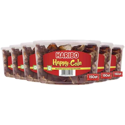 Afbeelding van Haribo Happy Cola silo 150 stuks Doos 6 silo&#039;s
