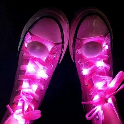Afbeelding van Lichtgevende Nylon Veters LED Roze