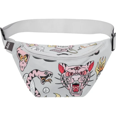 Afbeelding van LOQI Bum Bag Tiger Snake Beer Grey Recycled