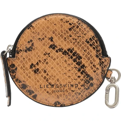 Afbeelding van LIEBESKIND BERLIN Leren Utensil zak Snake Pendant Round Etui Light Tan Bruine
