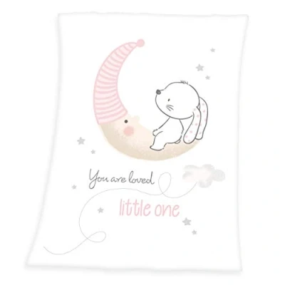 Afbeelding van Baby Best Babydeken Little Bunny met schattig haasjesdessin, knuffeldeken