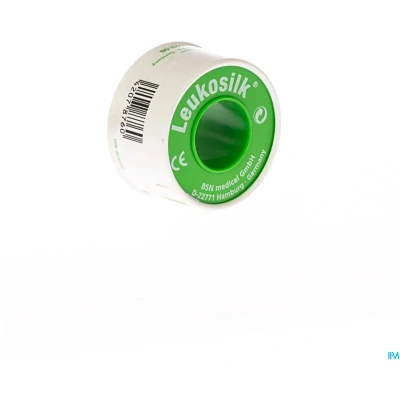 Afbeelding van BSN Leukosilk 5 m x 2,5 cm met klemring 12 stuks