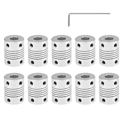 Afbeelding van YIXISI 10 Stuks Flexibele Koppelingen 5mm tot 8mm NEMA 17, Stappenmotor Koppeling Aluminium Verbindingsstuk, Askoppeling voor RepRap 3D printer of CNC Machine (moersleutel Inbegrepen)