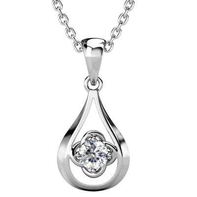 Afbeelding van Yolora Dames Ketting met Kalpa Camaka Kristal Hanger Zilver kleurig 18K Witgoud Verguld Cadeauverpakking
