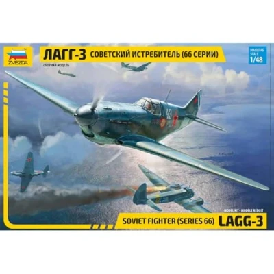 Afbeelding van 1:48 Zvezda 4833 Lavochkin Gorbunov Gudkov LaGG 3 Propeller Vliegtuig Plastic Modelbouwpakket