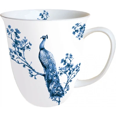 Afbeelding van Ambiente Mok 400mL Royal Peacock porselein pauw