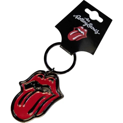 Afbeelding van The Rolling Stones Classic Tongue Black Sleutelhanger Rood/Zwart
