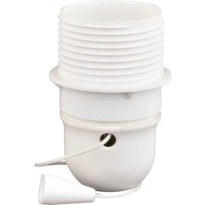 Afbeelding van Lamphouder met trekschakelaar + Ring E27 Wit