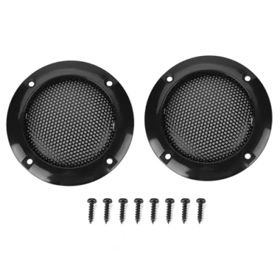 Afbeelding van 2 STUKS Inch Speaker Cover Mesh Luidspreker Decoratieve Cirkel Subwoofer Grill Guard Protector Auto Beschermende Cover(Zwart)