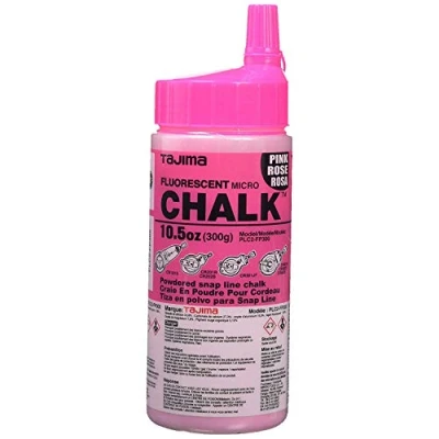 Afbeelding van Tajima Micro Krijt Fluorescerend Roze 10,5 oz (300g) Ultrafijn Snap Line met duurzame fles &amp; Easy Fill Nozzle PLC2 FP300
