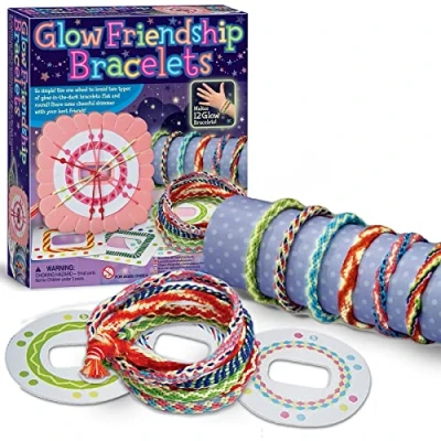 Afbeelding van 4M Glow in The Dark Friendship Bracelet Making Kit (Multi Colour)