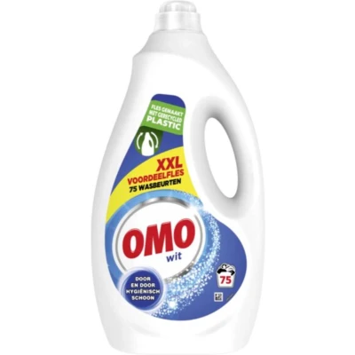Afbeelding van 2x OMO Vloeibaar Wasmiddel Wit 75 Wasbeurten 3750 ml