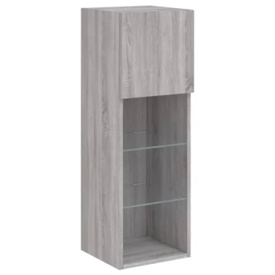 Afbeelding van Tv meubel met LED verlichting 30,5x30x90 cm grijs sonoma eiken