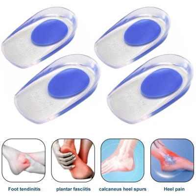 Afbeelding van 2 Paar 3D Soft Gel Hielspoor Zooltjes Maat 40 46 Hielberschermer Gelhak Hiel Inlegzool Cups L Blauw