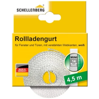 Afbeelding van Schellenberg 44503 Rolluikband Mini 14 mm, 4,5 m, wit